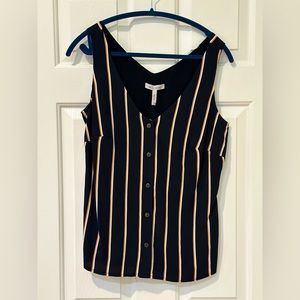 NWOT Bravissimo striped button up sleeveless blouse Size 14 Really Curvy.